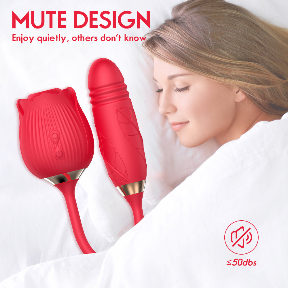 Vibration Dildo & Sucking Rose