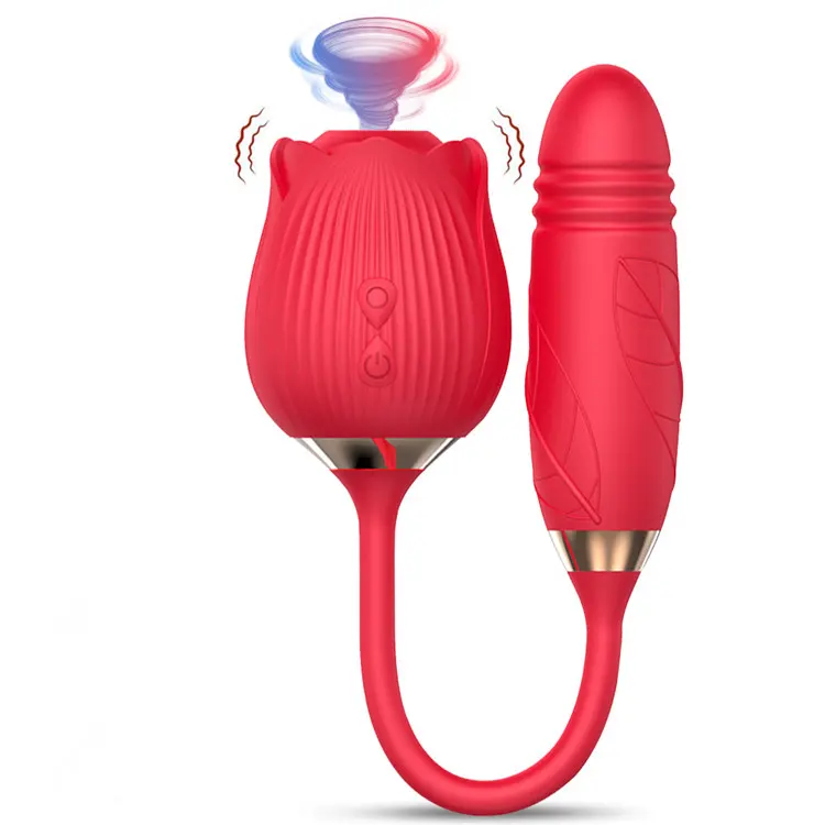 Vibration Dildo & Sucking Rose
