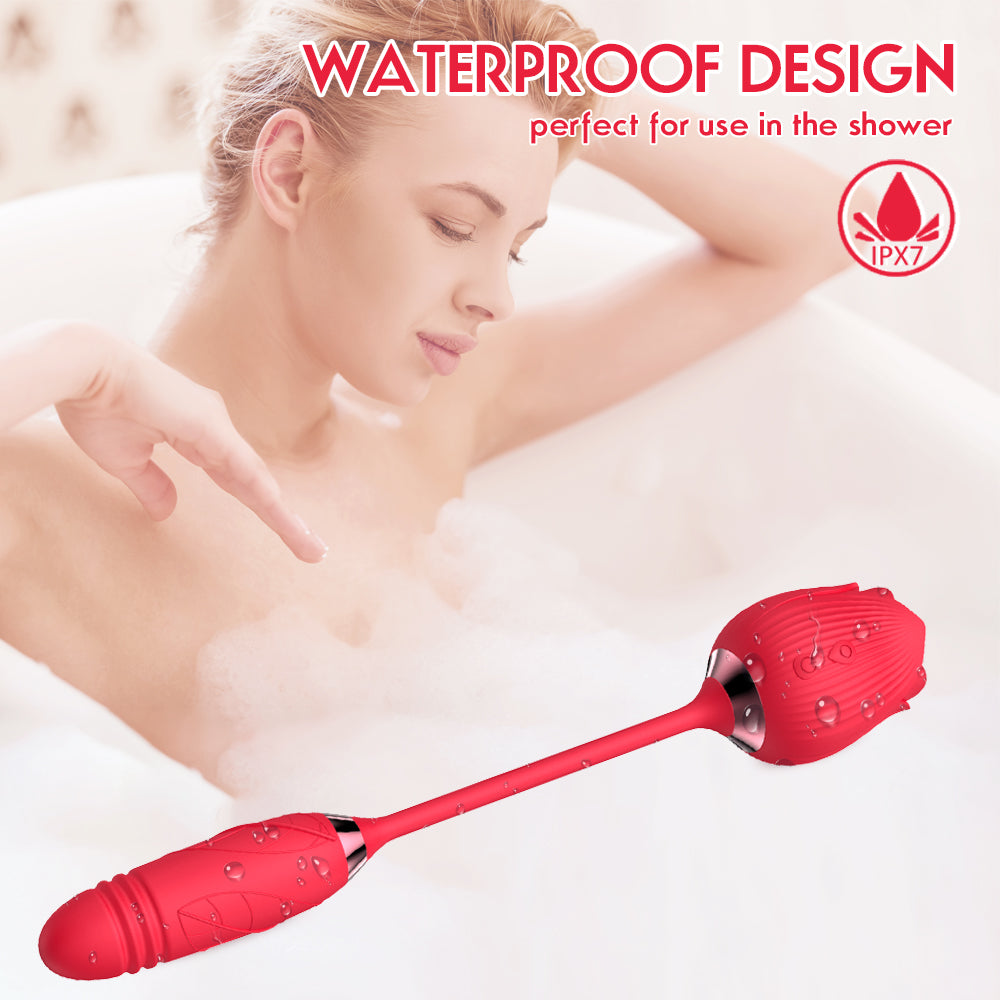 Vibration Dildo & Sucking Rose