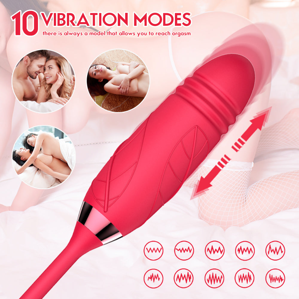Vibration Dildo & Sucking Rose